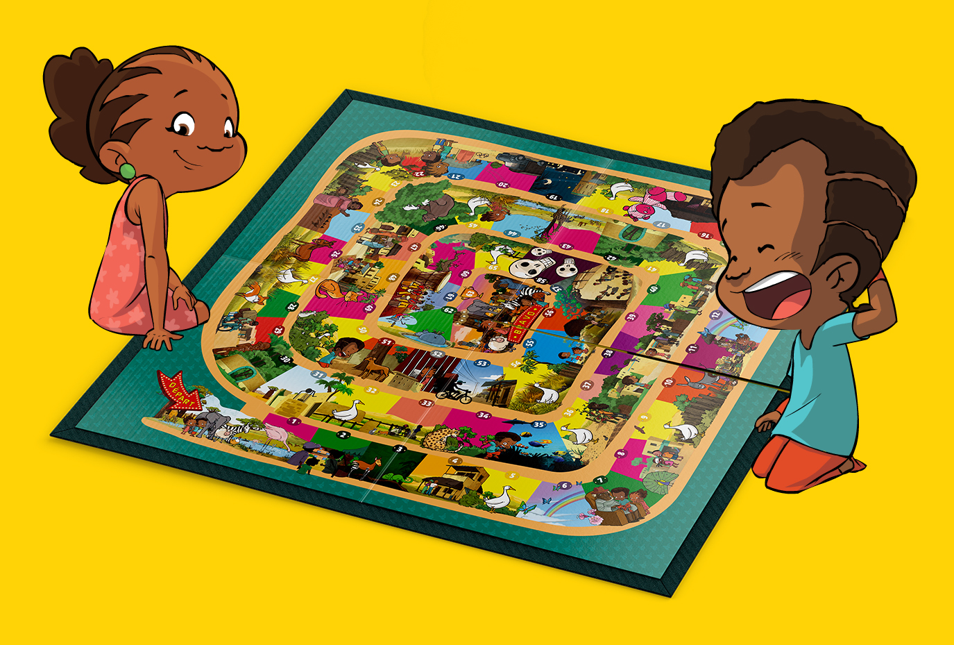 Plateau de jeu de l'oie Bouba et Zaza